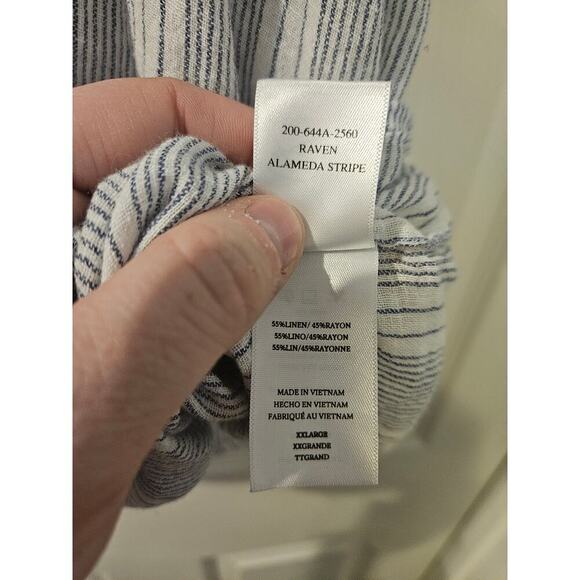 Rails Revolve Raven Flutter Sleeve Linen Top Alameda Stripe Womens XXL - Picture 6 of 7